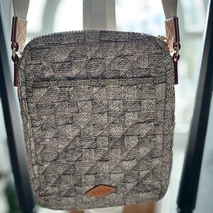 Stunning MZ Wallace Crossbody Messenger Bag  Breadbasket Design Light Sheen VGUC
